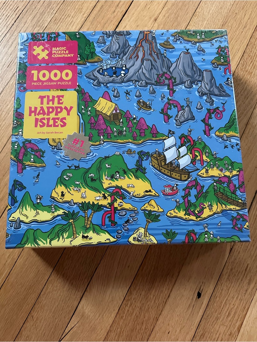 The Happy Isles 1000-Piece  Puzzle - Blue/Yellow/Green. NEW IN PACKAGE